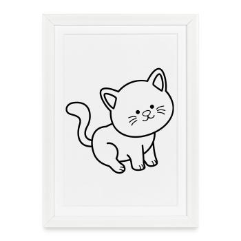 Cat Cat - Framed poster (27 × 37 cm) - white - Front
