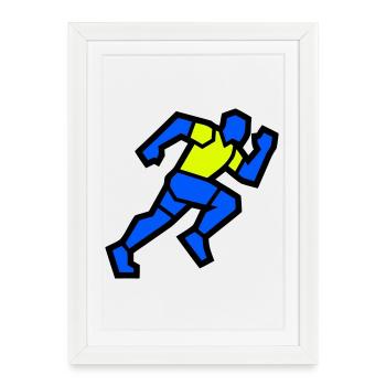 Fast Polygon Runner Marathon Team - Framed poster (27 × 37 cm) - white - Front