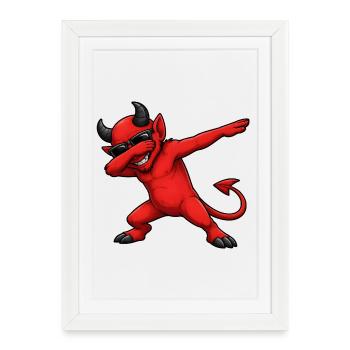 Dabbing Devil - Framed poster (27 × 37 cm) - white - Front
