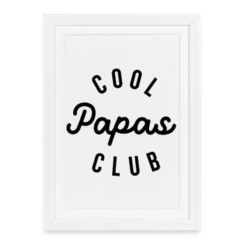 Mens Cool Papas Club - Framed poster (27 × 37 cm) - white - Front