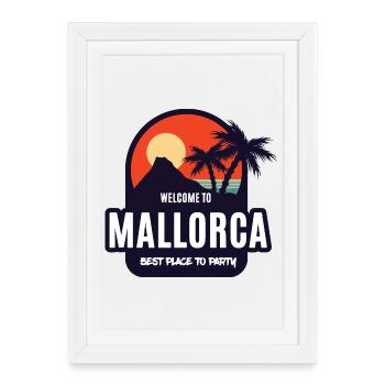 Bienvenue à Mallorca Party Sunset - Affiche encadrée (27 × 37 cm) - blanc - Devant