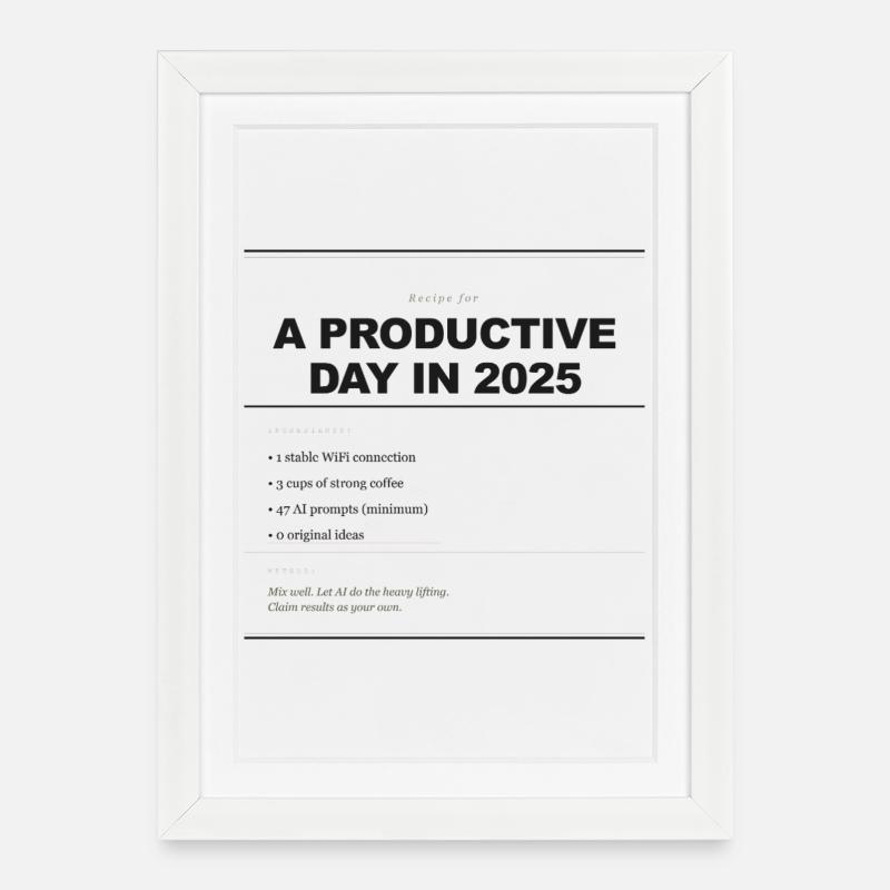 RECIPE FOR A PRODUCTIVE DAY - Affiche encadrée (27 × 37 cm) - blanc
