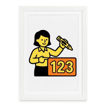 Teacher Math 123 School - Framed poster (27 × 37 cm) - white - Front