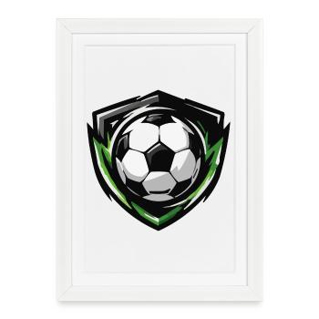Blason de football - Affiche encadrée (27 × 37 cm) - blanc - Devant