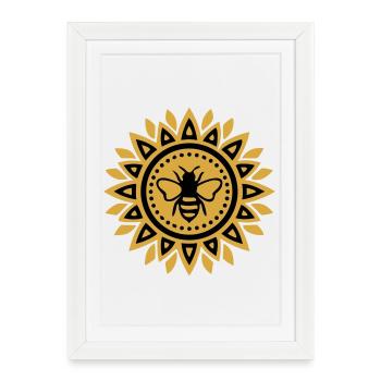 Mandala Bee Boho Yoga Beekeeping Bees - Framed poster (27 × 37 cm) - white - Front