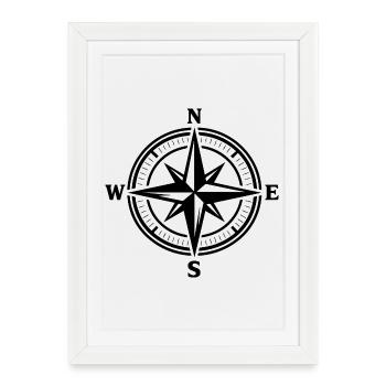 Compass - Framed poster (27 × 37 cm) - white - Front