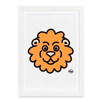 Lion Large - Framed poster (27 × 37 cm) - white - Front