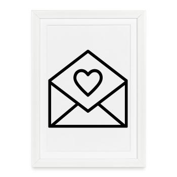 lettre d’amour - Affiche encadrée (27 × 37 cm) - blanc - Devant