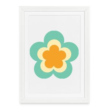70s Flower Pattern Hippie Gift - Framed poster (27 × 37 cm) - white - Front