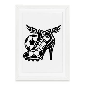 Chaussures de football Talons hauts de football - Affiche encadrée (27 × 37 cm) - blanc - Devant