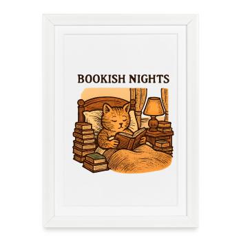 Moisson de chats des Nuits Livres - Affiche encadrée (27 × 37 cm) - blanc - Devant