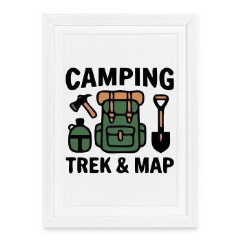 Backpack Trekking Hiking Camping Scout - Framed poster (27 × 37 cm) - white - Front
