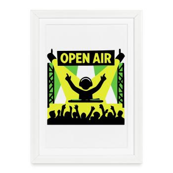 Festival en plein air DJ Stage Techno Party - Affiche encadrée (27 × 37 cm) - blanc - Devant