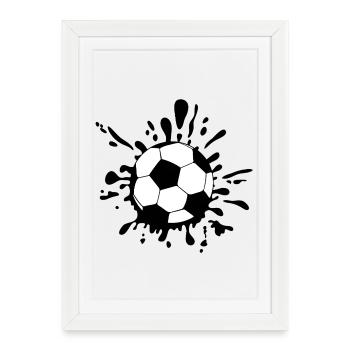 Taches de balle de football éclaboussée - Affiche encadrée (27 × 37 cm) - blanc - Devant