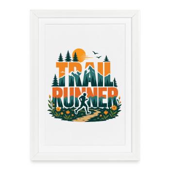Trail Runner - Framed poster (27 × 37 cm) - white - Front