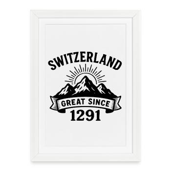 La Suisse Grande depuis 1291 Cap - Affiche encadrée (27 × 37 cm) - blanc - Devant
