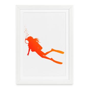 Idée cadeau pour un fan de plongée avec apnée - Affiche encadrée (27 × 37 cm) - blanc - Devant
