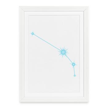 Aries Star Constellation Zodiac Sign Pastel Blue - Framed poster (27 × 37 cm) - white - Front