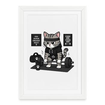 strong mind strong body - Framed poster (27 × 37 cm) - white - Front
