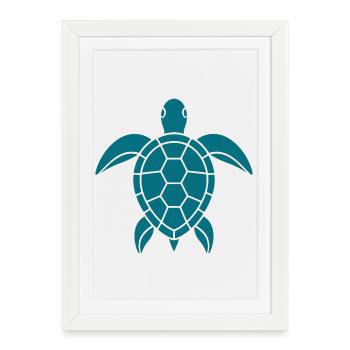 Chemise d’été Tortue - Affiche encadrée (27 × 37 cm) - blanc - Devant