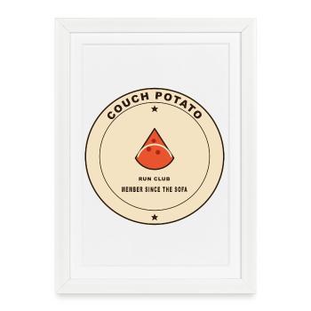 Couch Potato Run Club Logo - Affiche encadrée (27 × 37 cm) - blanc - Devant