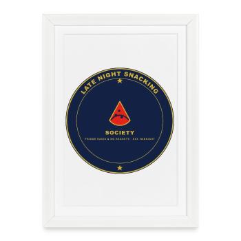 Night Snack Society Emblem - Framed poster (27 × 37 cm) - white - Front