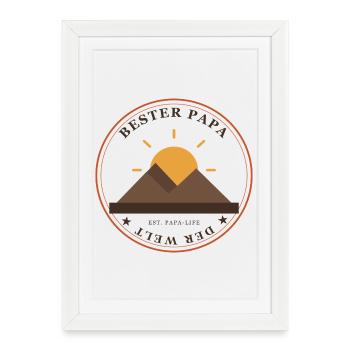 Dad's Mountain Sun Emblem - Framed poster (27 × 37 cm) - white - Front