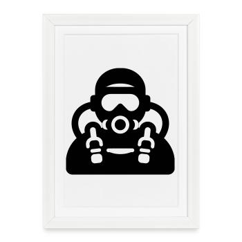 dive - Framed poster (27 × 37 cm) - white - Front