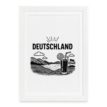 Deutschland - Urlaubsstimmung - Gerahmtes Poster (27 × 37 cm) - Weiß - Vorne