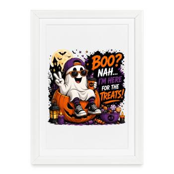 Halloween cute ghost - Framed poster (27 × 37 cm) - white - Front