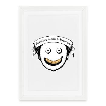 Du bist nicht du, wenn du Hunger hast - Gerahmtes Poster (27 × 37 cm) - Weiß - Vorne