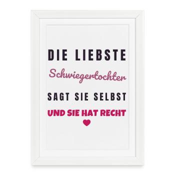 Lieblingsschwiegertochter - Geschenk Familie - Gerahmtes Poster (27 × 37 cm) - Weiß - Vorne