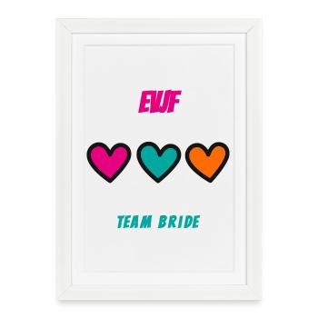 EVJF. MARIEE. TEAM. TEAM MARIEE. FUTURE MARIEE - Affiche encadrée (27 × 37 cm) - blanc - Devant