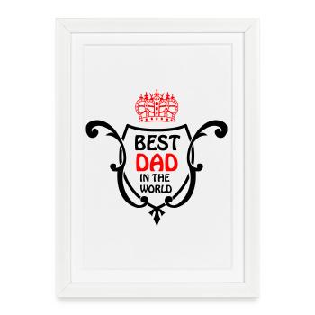 Royal Dad Print with Crown - Framed poster (27 × 37 cm) - white - Front