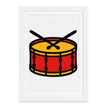 Icône des Stadium Drum Ultras - Affiche encadrée (27 × 37 cm) - blanc - Devant