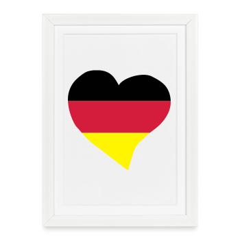 Coeur allemand - Affiche encadrée (27 × 37 cm) - blanc - Devant