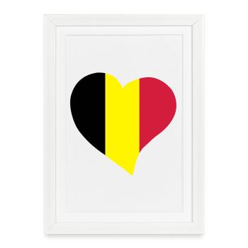 Coeur belge - Affiche encadrée (27 × 37 cm) - blanc - Devant