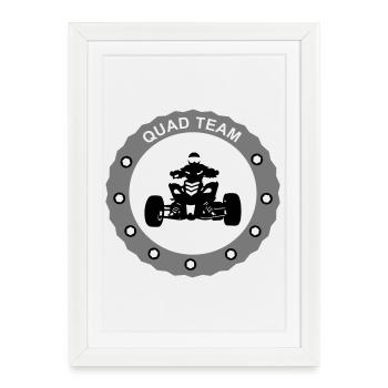 quad team - Affiche encadrée (27 × 37 cm) - blanc - Devant