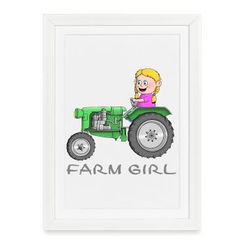 Fille de ferme - fille de ferme - Affiche encadrée (27 × 37 cm) - blanc - Devant