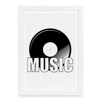 Music - Affiche encadrée (27 × 37 cm) - blanc - Devant