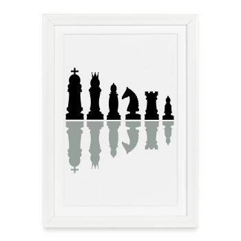 échecs - Affiche encadrée (27 × 37 cm) - blanc - Devant