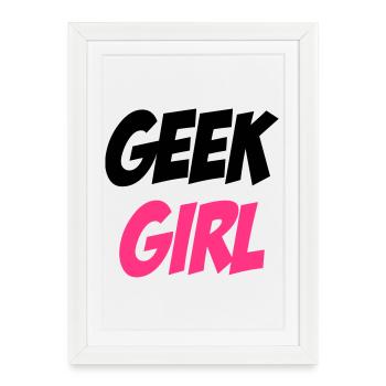 Geek Girl - Affiche encadrée (27 × 37 cm) - blanc - Devant