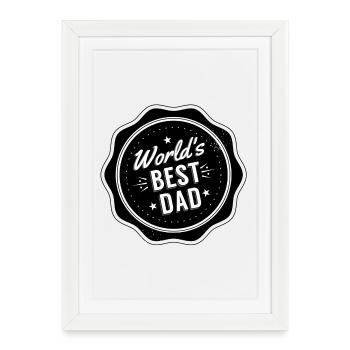 Jour papa papa - Affiche encadrée (27 × 37 cm) - blanc - Devant