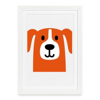 Chien mignon - Affiche encadrée (27 × 37 cm) - blanc - Devant
