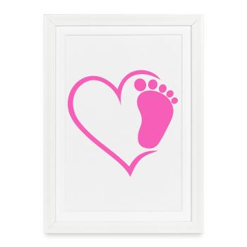 Empreinte de bébé - Affiche encadrée (27 × 37 cm) - blanc - Devant