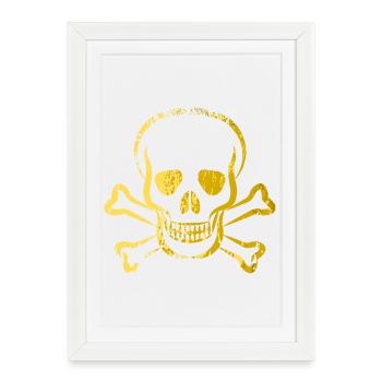 Crâne - Crâne - Crâne et os - Affiche encadrée (27 × 37 cm) - blanc - Devant