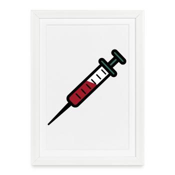 syringe - Framed poster (27 × 37 cm) - white - Front