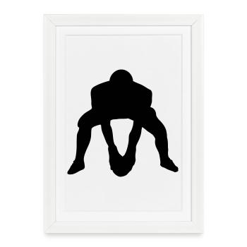 American football shadow image - Framed poster (27 × 37 cm) - white - Front