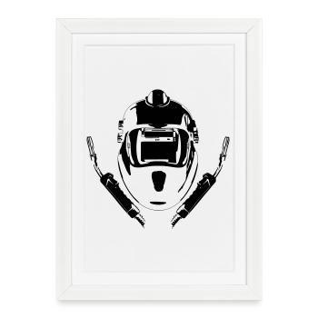 Soudeur - Affiche encadrée (27 × 37 cm) - blanc - Devant