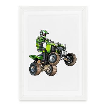 Quad Motorcycle - Framed poster (27 × 37 cm) - white - Front